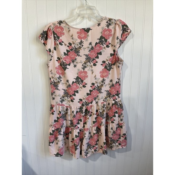 Lily‎ Rose Romper Womens Small Pink Floral Shorts Buttons V Neck Pockets - Picture 5 of 12